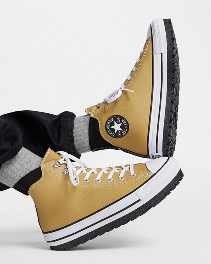 Converse Chuck Taylor All Star City Trek Vandtætte Boot Sort Hvide | 37495WTQS