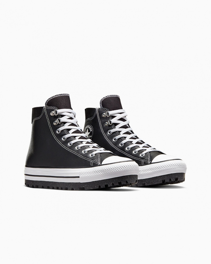 Converse Chuck Taylor All Star City Trek Vandtætte Boot Sort Hvide Sølv | 48169FVGJ