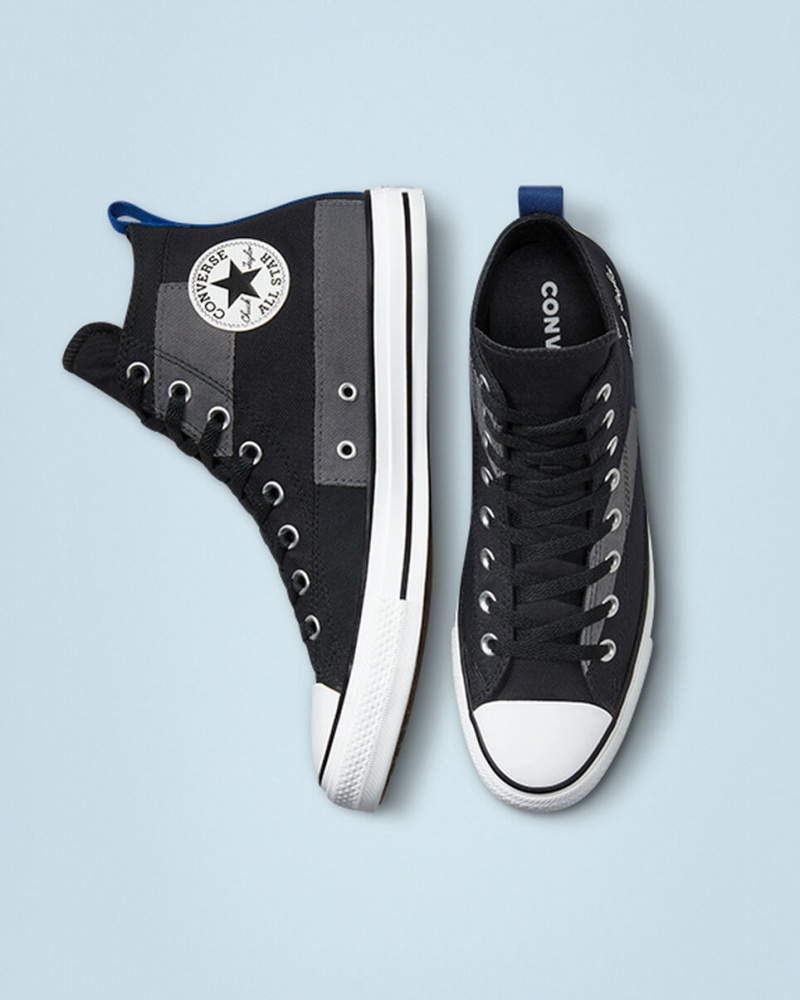 Converse Chuck Taylor All Star Desert Patchwork Sort Blå Hvide | 62937DEAW