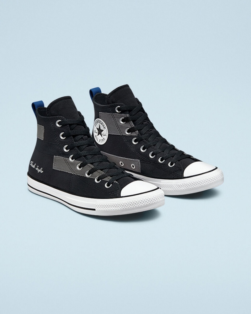 Converse Chuck Taylor All Star Desert Patchwork Sort Blå Hvide | 62937DEAW