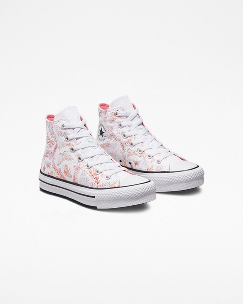 Converse Chuck Taylor All Star EVA Lift Platform Butterfly Shine Hvide Lyserød Sort | 86270PKJX