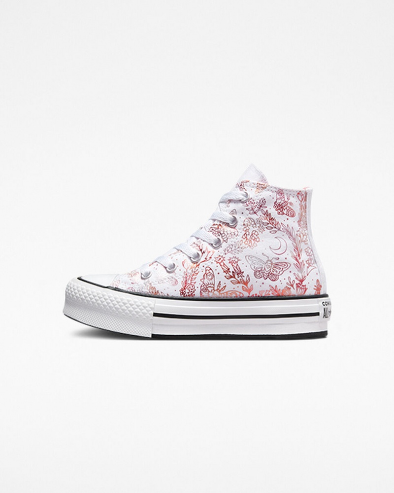 Converse Chuck Taylor All Star EVA Lift Platform Butterfly Shine Hvide Lyserød Sort | 45917BEVP