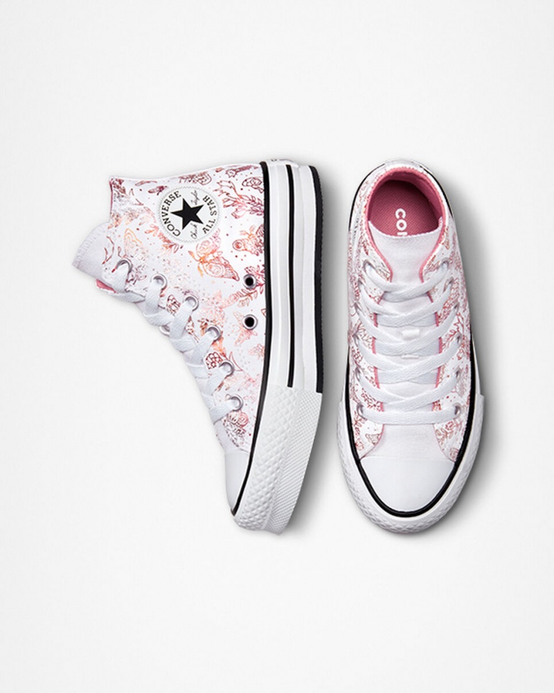 Converse Chuck Taylor All Star EVA Lift Platform Butterfly Shine Hvide Lyserød Sort | 45917BEVP