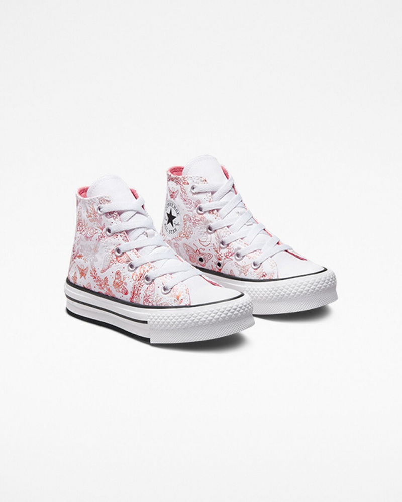 Converse Chuck Taylor All Star EVA Lift Platform Butterfly Shine Hvide Lyserød Sort | 45917BEVP