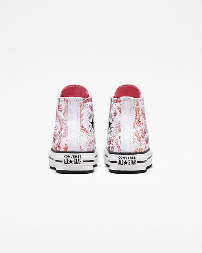 Converse Chuck Taylor All Star EVA Lift Platform Butterfly Shine Hvide Lyserød Sort | 45917BEVP