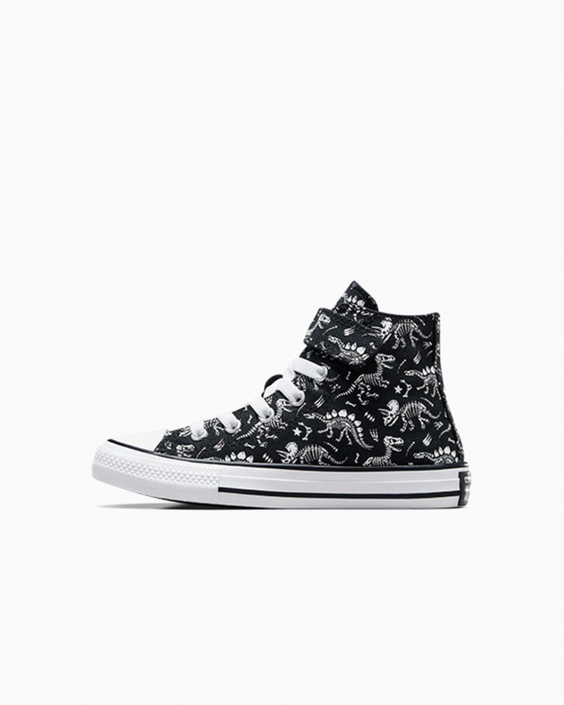 Converse Chuck Taylor All Star Easy-On Dinos Sort Hvide Hvide | 28301DOMJ