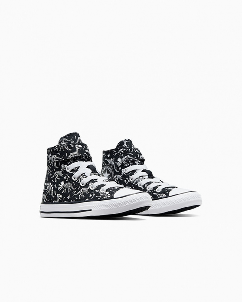 Converse Chuck Taylor All Star Easy-On Dinos Sort Hvide Hvide | 28301DOMJ