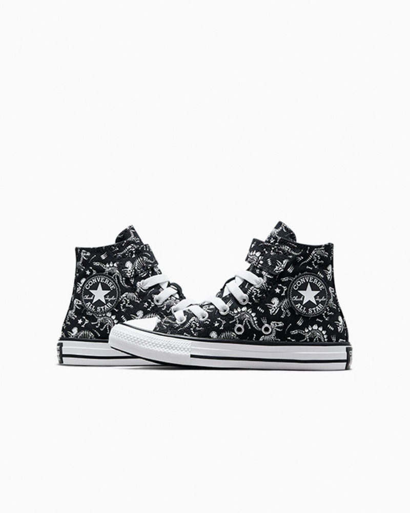 Converse Chuck Taylor All Star Easy-On Dinos Sort Hvide Hvide | 28301DOMJ