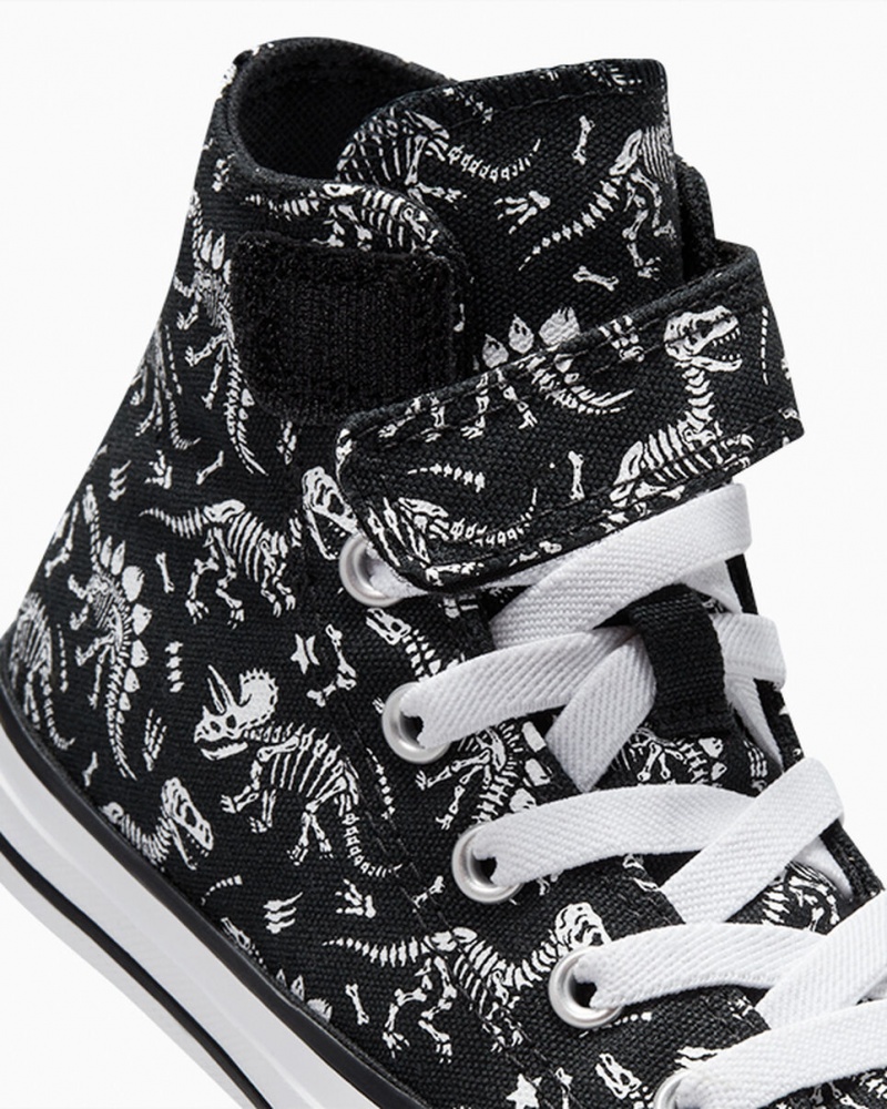 Converse Chuck Taylor All Star Easy-On Dinos Sort Hvide Hvide | 28301DOMJ