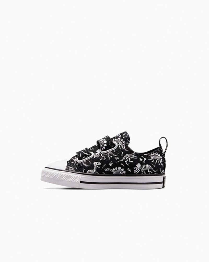 Converse Chuck Taylor All Star Easy-On Dinos Sort Hvide Hvide | 54123EYSK