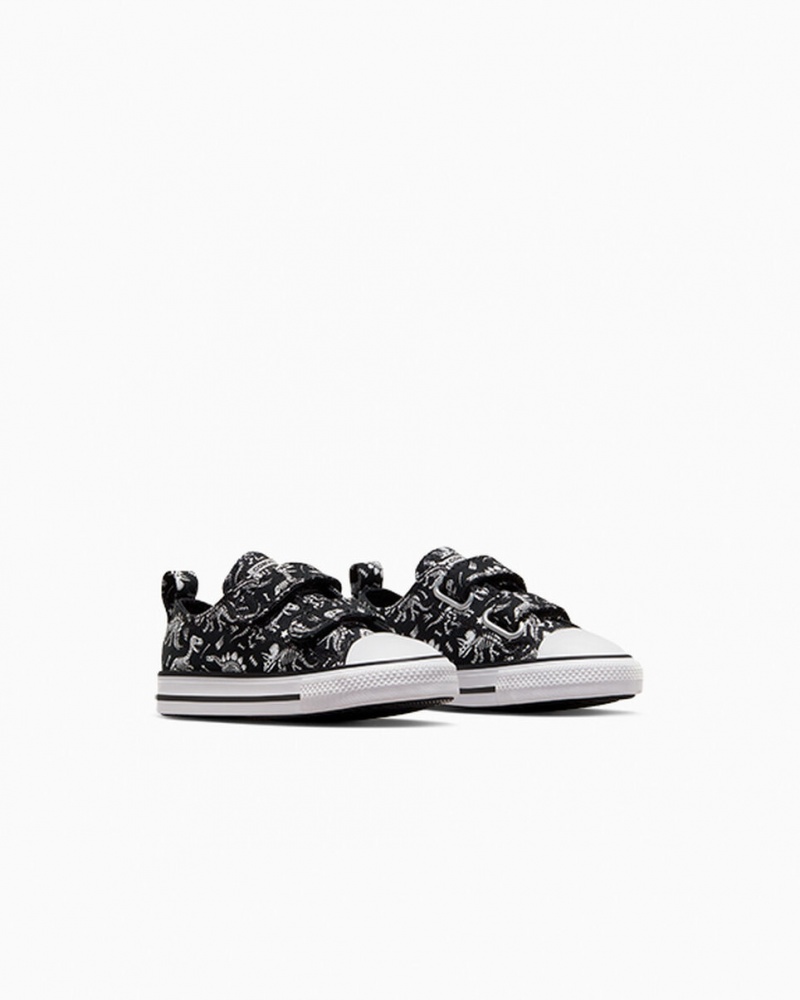 Converse Chuck Taylor All Star Easy-On Dinos Sort Hvide Hvide | 54123EYSK