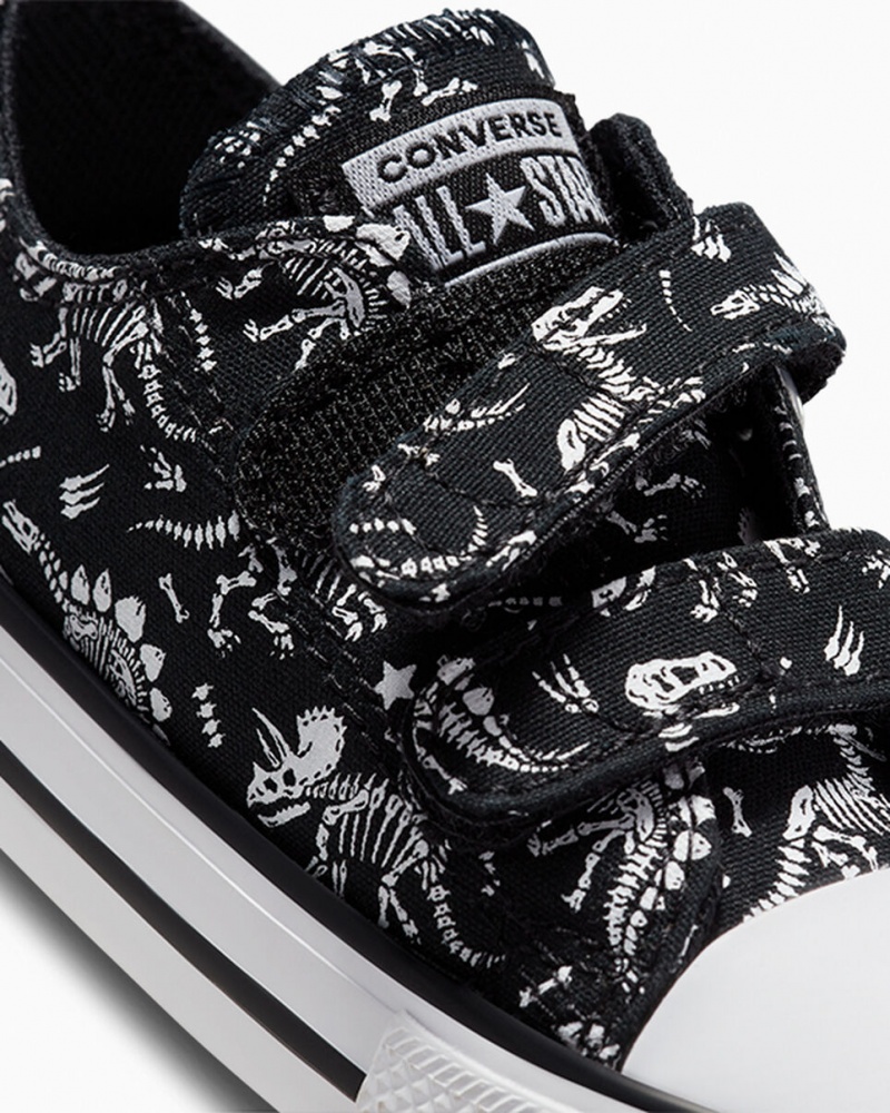 Converse Chuck Taylor All Star Easy-On Dinos Sort Hvide Hvide | 54123EYSK