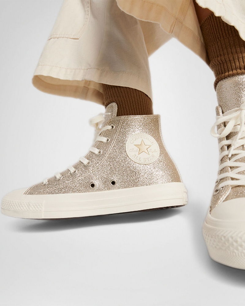 Converse Chuck Taylor All Star Glitter Lyseguld | 51762XLGP