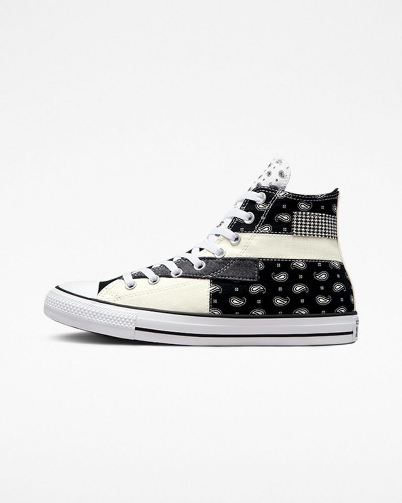 Converse Chuck Taylor All Star Hacked Patterns Sort Hvide | 07326UFWL