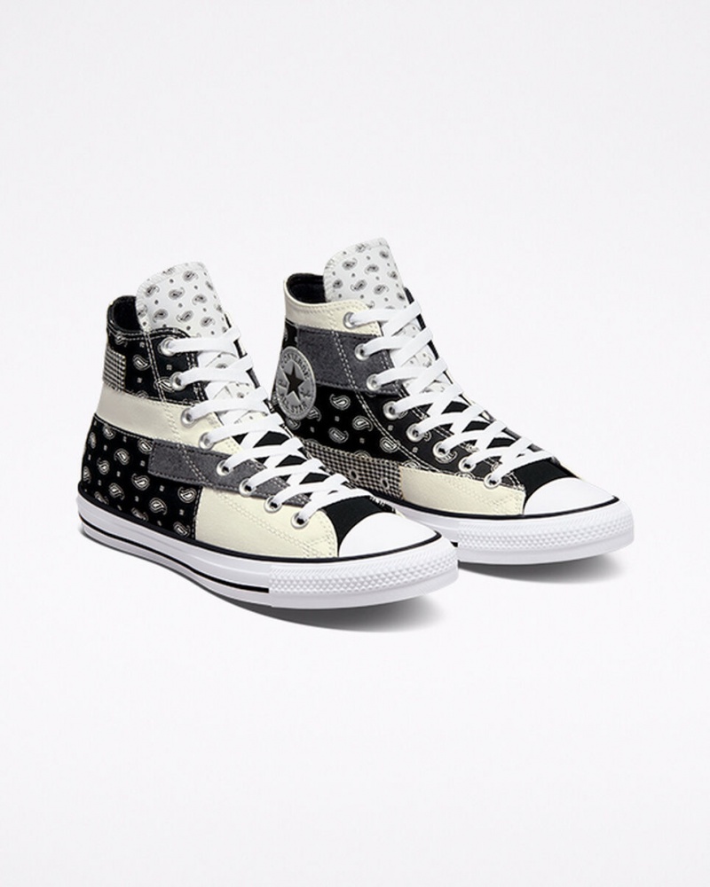 Converse Chuck Taylor All Star Hacked Patterns Sort Hvide | 07326UFWL