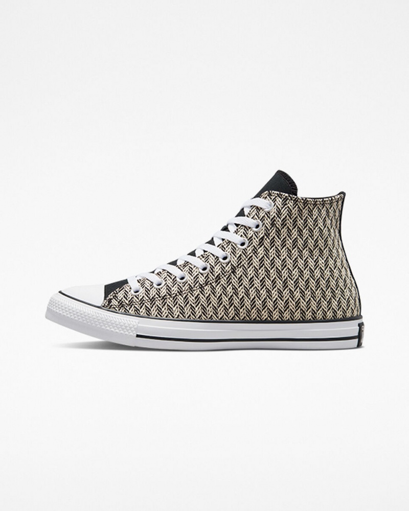 Converse Chuck Taylor All Star Herringbone Sort Hvide | 72316TZQO