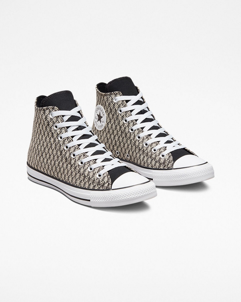 Converse Chuck Taylor All Star Herringbone Sort Hvide | 72316TZQO