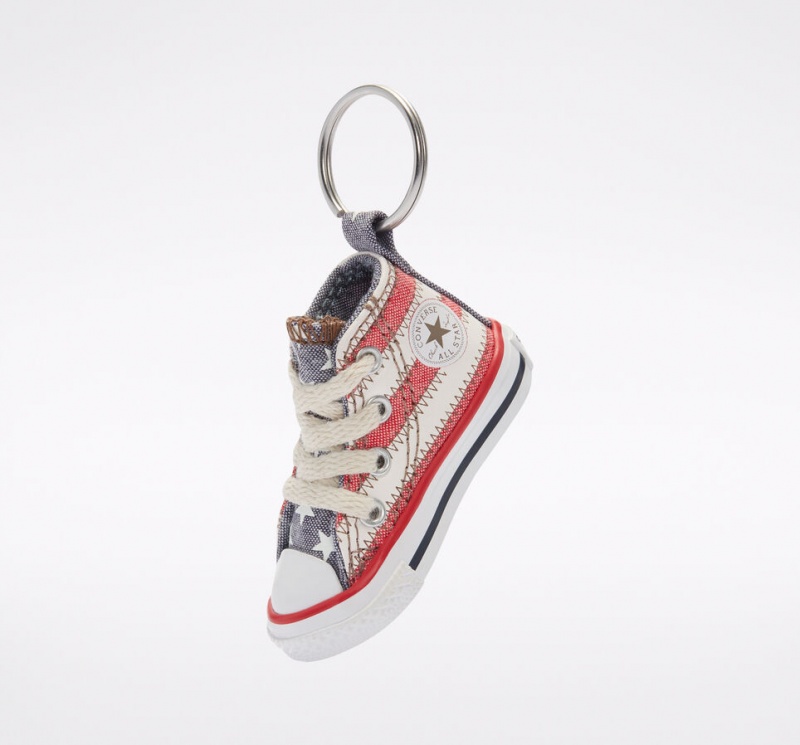 Converse Chuck Taylor All Star Keychain Hvide Rød Blå | 78145KVQM