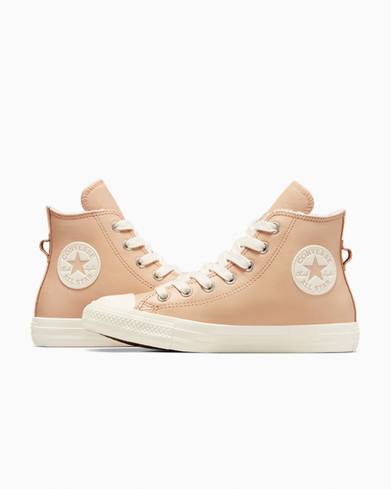 Converse Chuck Taylor All Star Læder Faux Fur Lining Epic Dune / Egret / Egret | 50461KRAU