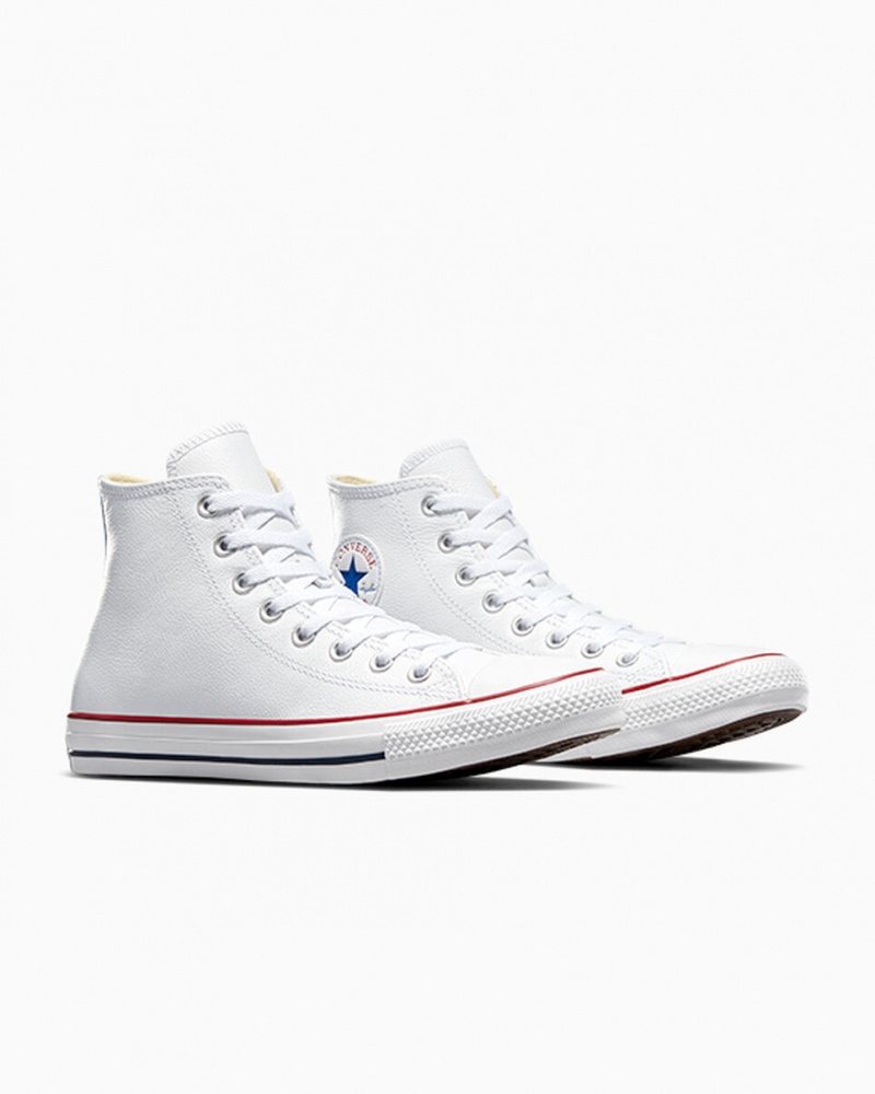 Converse Chuck Taylor All Star Læder Hvide | 96018LUNH