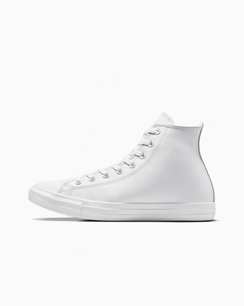 Converse Chuck Taylor All Star Læder Hvide | 46593HVBO