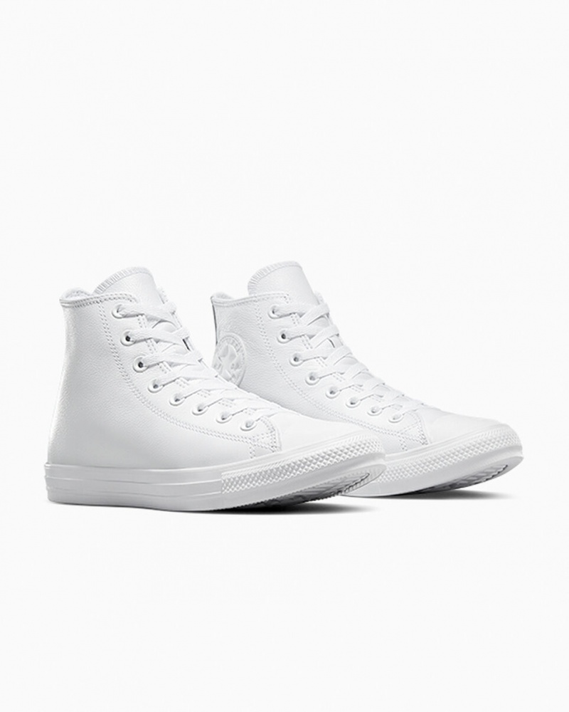 Converse Chuck Taylor All Star Læder Hvide | 46593HVBO