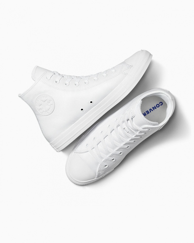 Converse Chuck Taylor All Star Læder Hvide | 46593HVBO