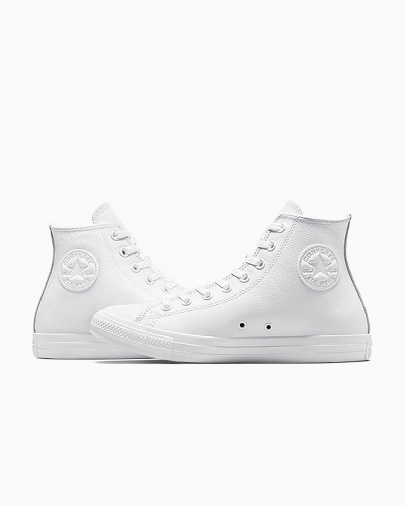 Converse Chuck Taylor All Star Læder Hvide | 46593HVBO