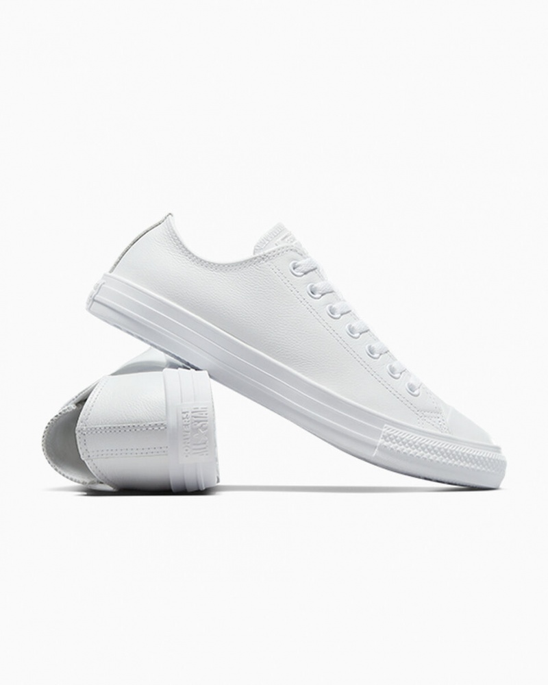 Converse Chuck Taylor All Star Læder Hvide | 69851NWBT