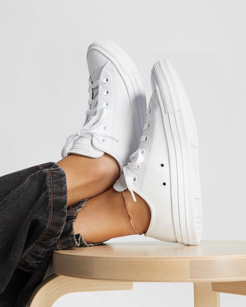 Converse Chuck Taylor All Star Læder Hvide | 69851NWBT