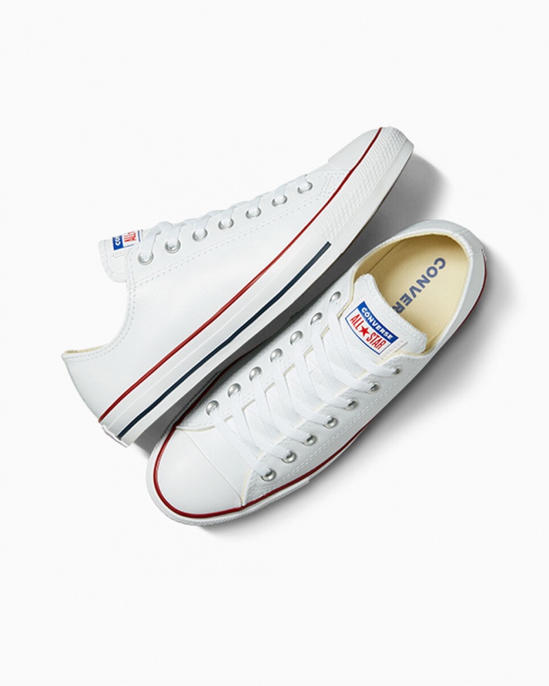 Converse Chuck Taylor All Star Læder Hvide | 56340EKNY