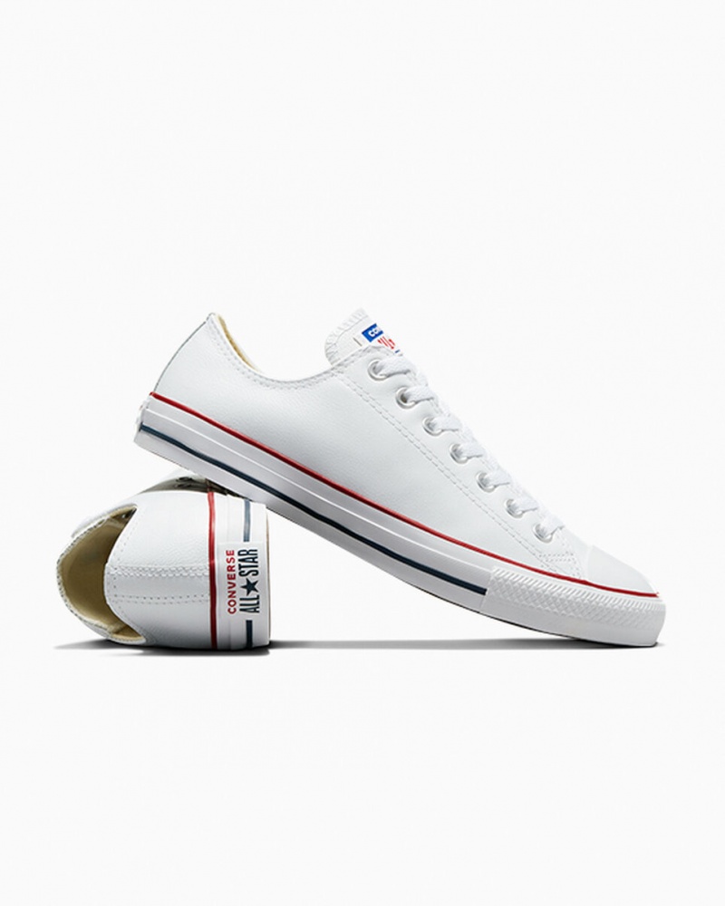 Converse Chuck Taylor All Star Læder Hvide | 56340EKNY