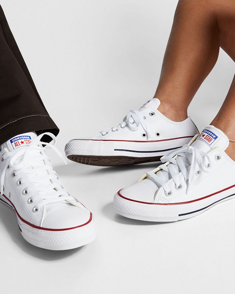 Converse Chuck Taylor All Star Læder Hvide | 56340EKNY