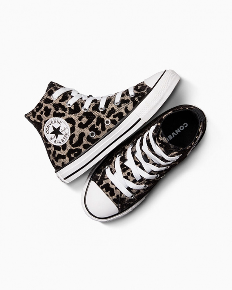 Converse Chuck Taylor All Star Leopard Lysesort Hvide | 31278ISXT