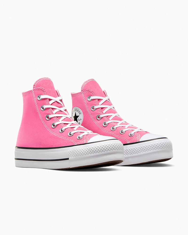 Converse Chuck Taylor All Star Lift Platform Lyserød Hvide Sort | 83409GIER