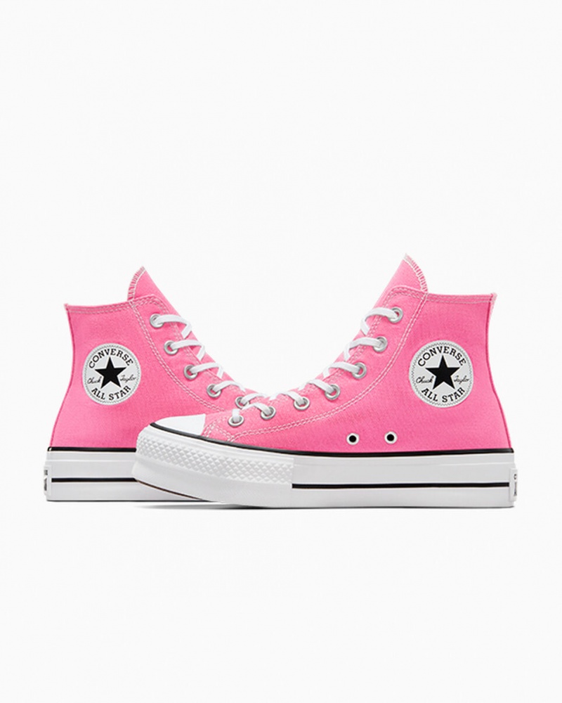 Converse Chuck Taylor All Star Lift Platform Lyserød Hvide Sort | 83409GIER