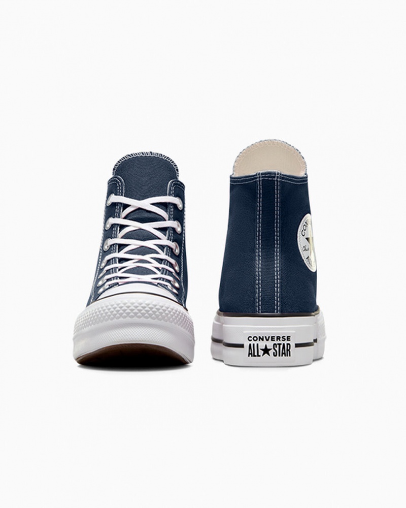 Converse Chuck Taylor All Star Lift Platform Mørkeblå Hvide Sort | 40517ZKIU