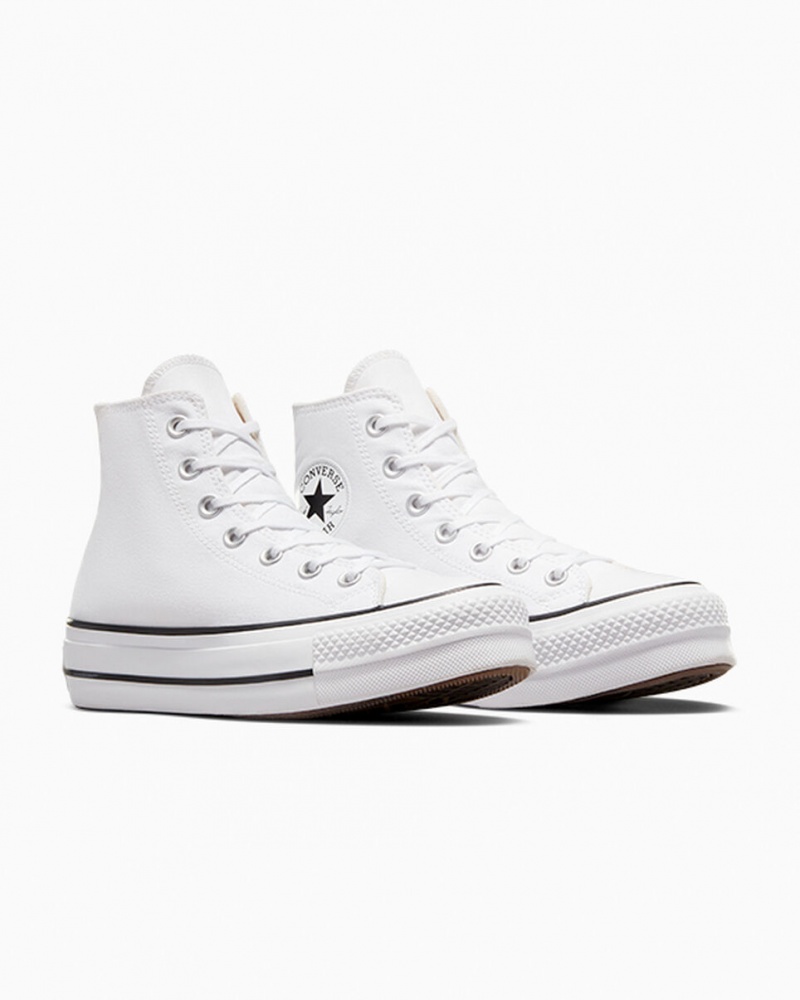 Converse Chuck Taylor All Star Lift Platform Hvide Sort Hvide | 61974WMRS