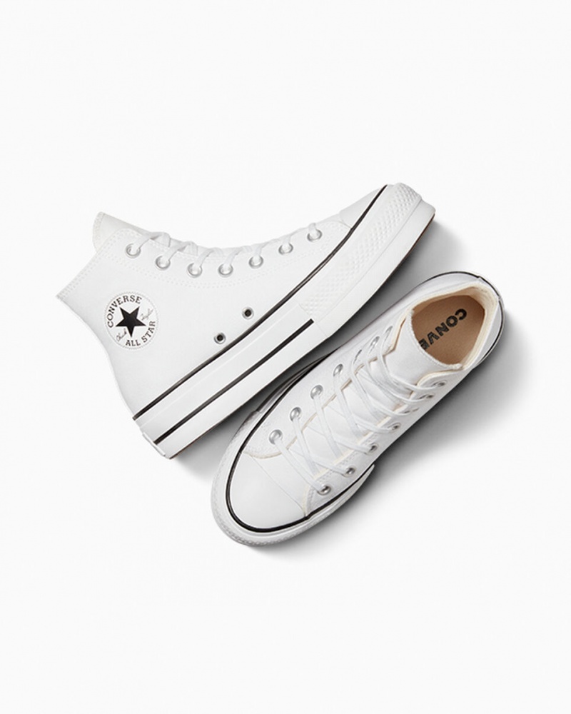 Converse Chuck Taylor All Star Lift Platform Hvide Sort Hvide | 61974WMRS