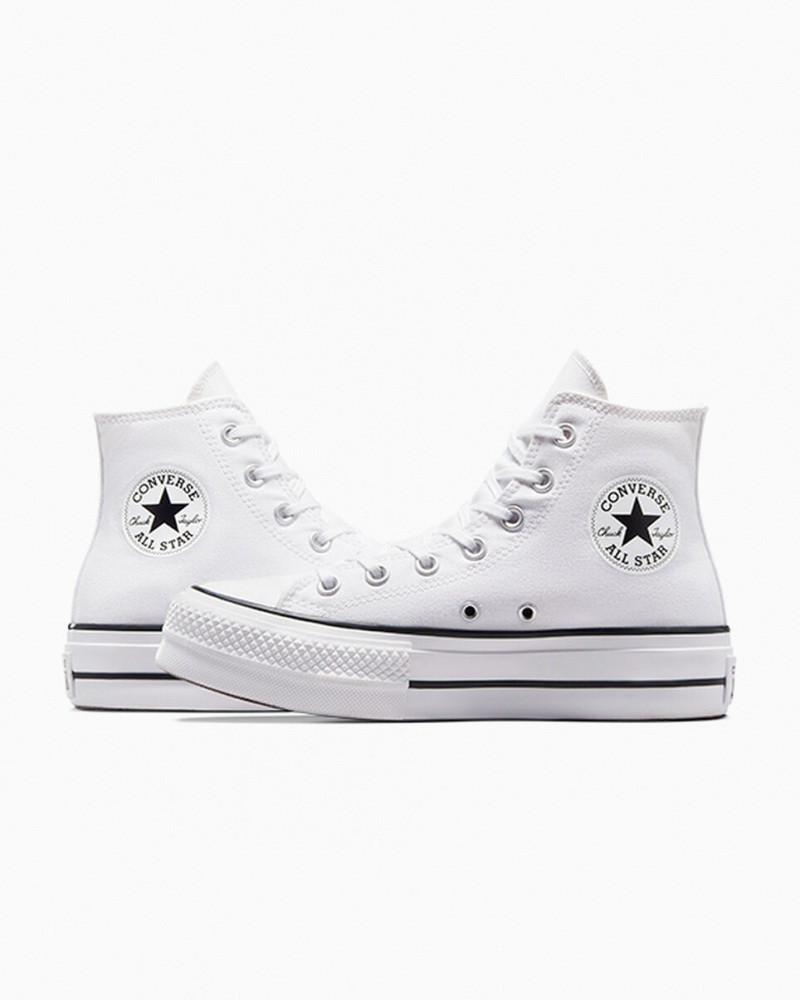 Converse Chuck Taylor All Star Lift Platform Hvide Sort Hvide | 61974WMRS