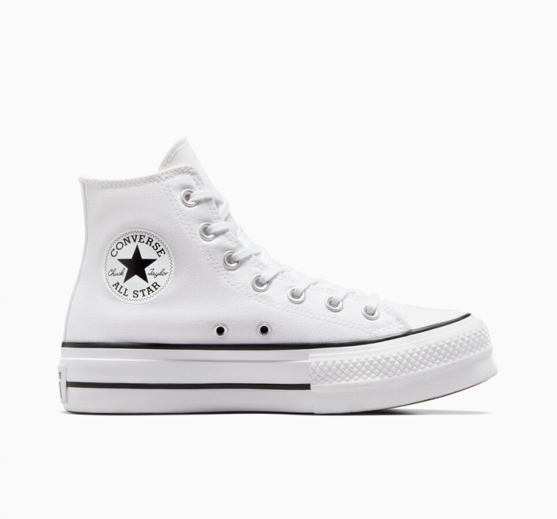 Converse Chuck Taylor All Star Lift Platform Hvide Sort Hvide | 61974WMRS