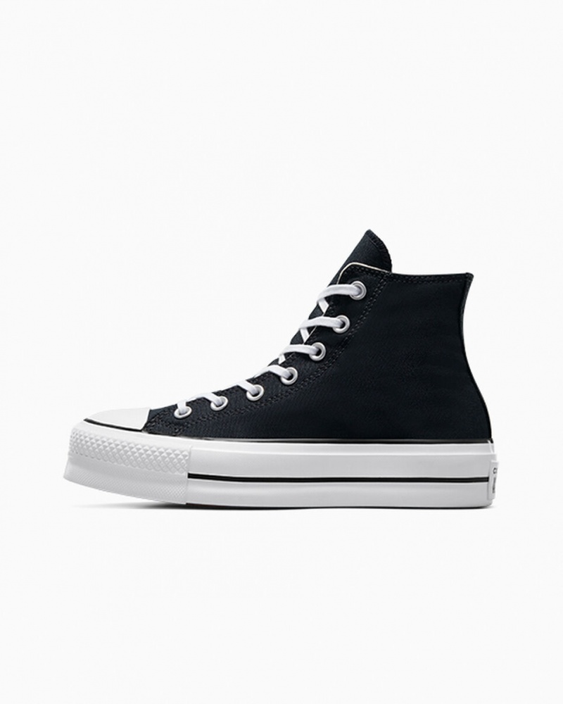 Converse Chuck Taylor All Star Lift Platform Sort Hvide Hvide | 71894EVUN