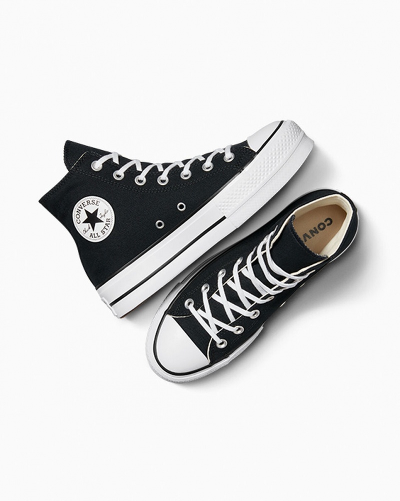 Converse Chuck Taylor All Star Lift Platform Sort Hvide Hvide | 71894EVUN