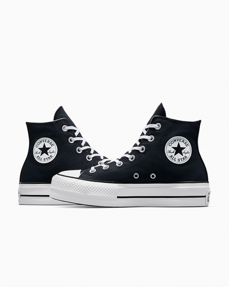 Converse Chuck Taylor All Star Lift Platform Sort Hvide Hvide | 71894EVUN