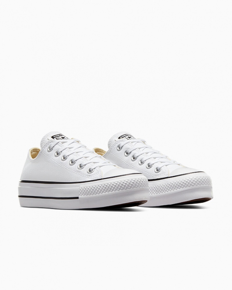 Converse Chuck Taylor All Star Lift Platform Hvide Sort Hvide | 28607MLWU