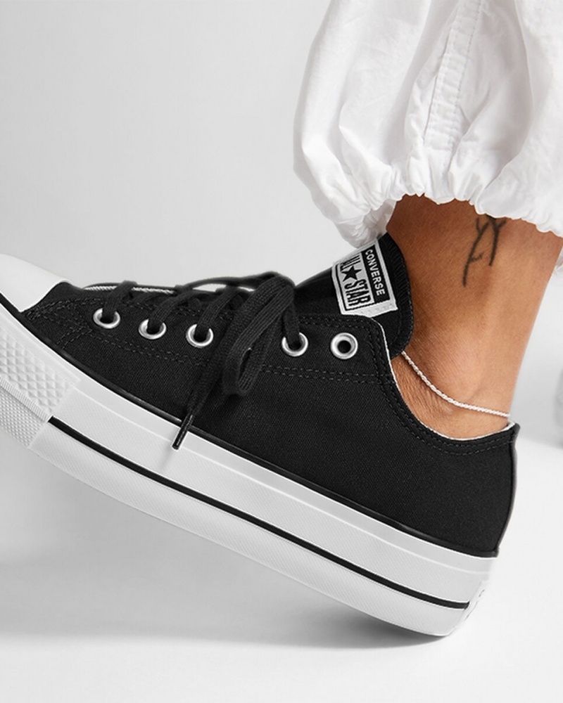 Converse Chuck Taylor All Star Lift Platform Sort Hvide Hvide | 62481LMRQ