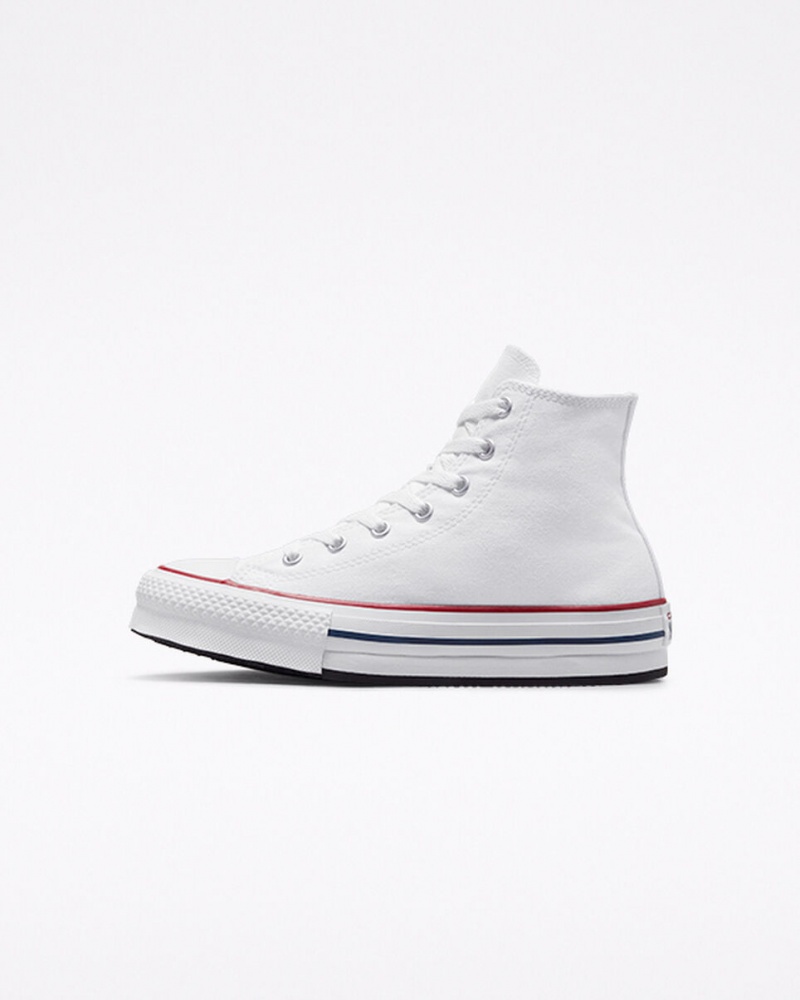 Converse Chuck Taylor All Star Lift Platform Hvide Mørkeblå | 78354WTFD