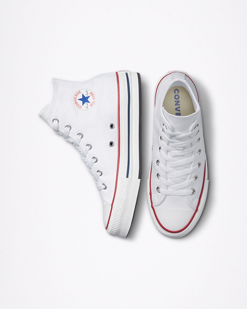 Converse Chuck Taylor All Star Lift Platform Hvide Mørkeblå | 78354WTFD