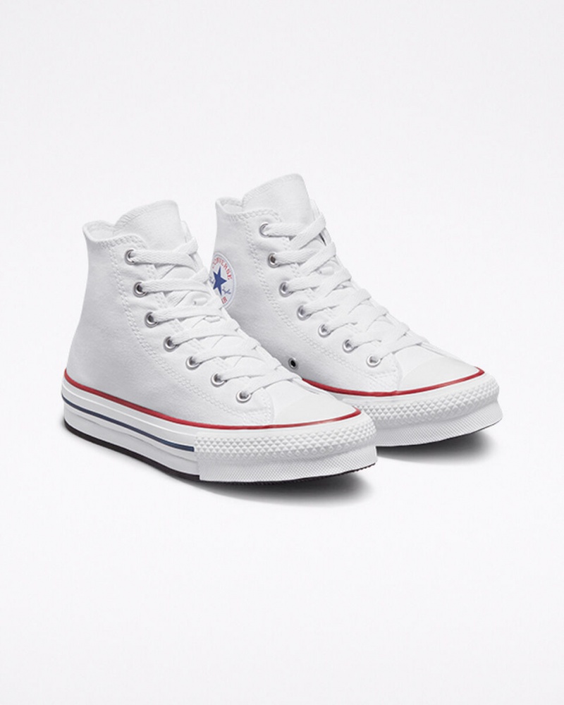 Converse Chuck Taylor All Star Lift Platform Hvide Mørkeblå | 78354WTFD