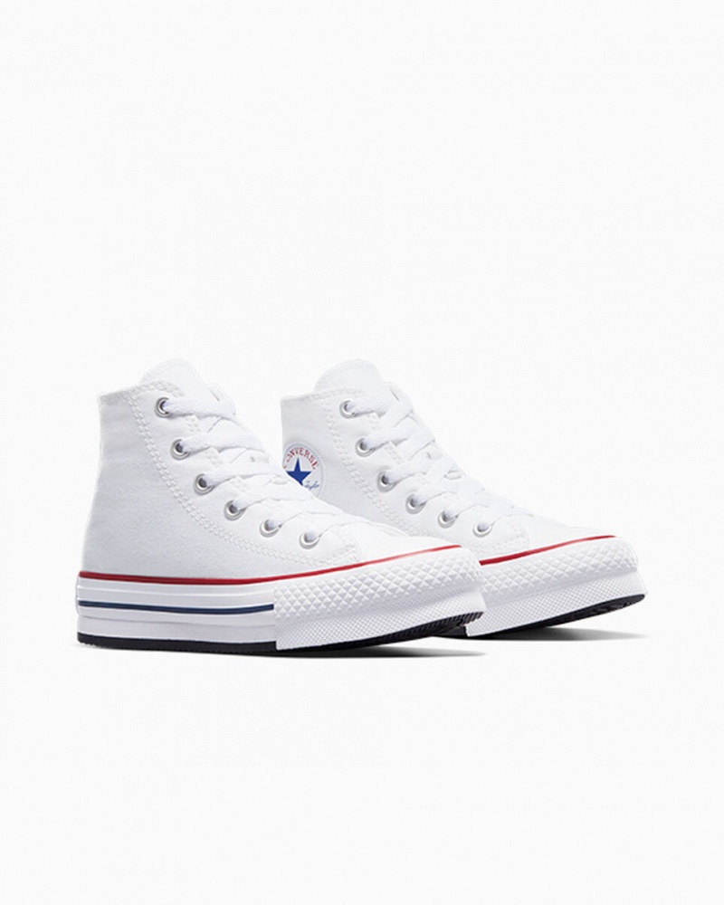 Converse Chuck Taylor All Star Lift Platform Hvide Mørkeblå | 12746USDP